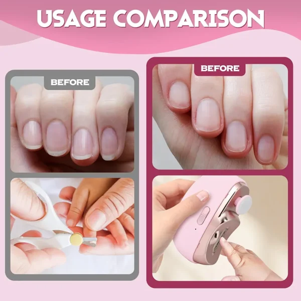 Automatic Nail Clipper Electric Nail Trimmer Polisher 3 in 1 Portable - Image 3