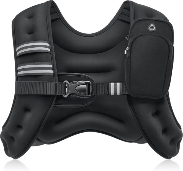 ZELUS Weighted Vest, with Reflective Strips | 6–30 lb Adjustable Workout Vest for Training & Cardio