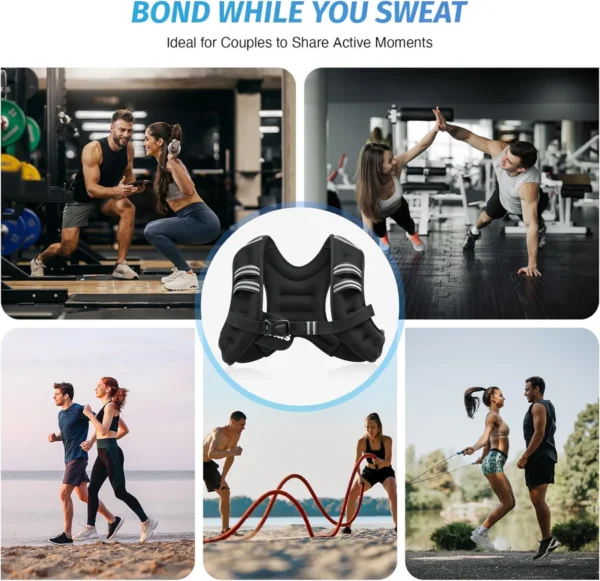 ZELUS Weighted Vest, with Reflective Strips | 6–30 lb Adjustable Workout Vest for Training & Cardio - Image 4