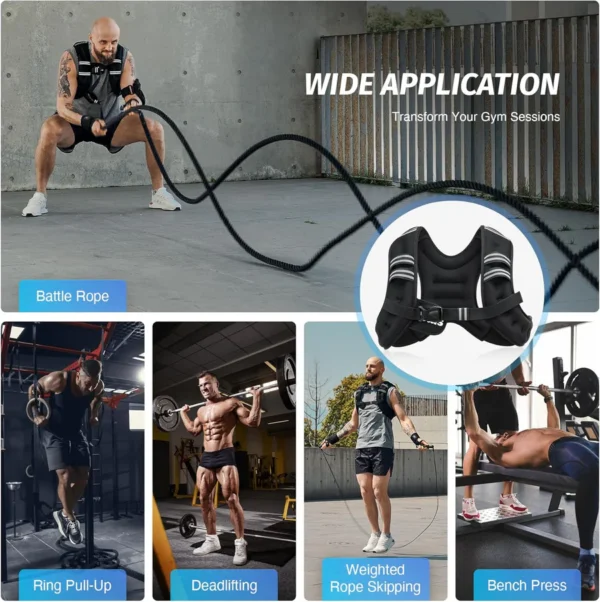 ZELUS Weighted Vest, with Reflective Strips | 6–30 lb Adjustable Workout Vest for Training & Cardio - Image 7