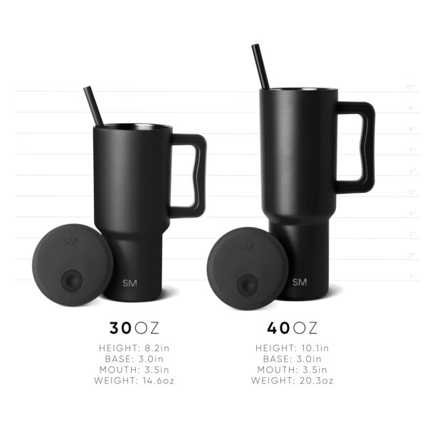 Simple Modern 40 oz Trek Tumbler with Handle and Straw Lid | Cup Holder Friendly Insulated Stainless Steel Travel Mug | Almond Birch