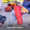 Simple Modern 40 oz Trek Tumbler with Handle and Straw Lid | Cup Holder Friendly Insulated Stainless Steel Travel Mug | Almond Birch